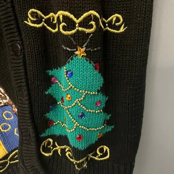 Vintage Work in Progress Christmas Cardigan - Picture 3 of 6